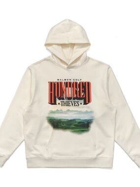 Hundred Thieves Cream Graphic Crewneck Hoodie